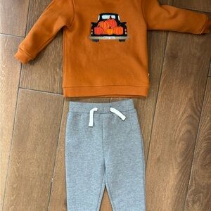 Toddler Boys' 18 month Orange and Gray Fall Outfit Set